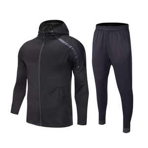 Ensemble de survêtement 2 pièces pour homme : veste à capuche zippée et pantalon de jogging, séchage rapide, idéal pour la gym, la course et l'entraînement, vêtements de sport, vente en gros, logo personnalisé - Product Image 6