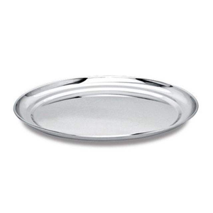 Round Stainless Steel Plate Dish <b>Mirror</b>/Satin Polish Party Dinner Plate Indian Thali Mess <b>Tray</b> Modern Design Khomcha - Product Image 2