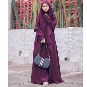 Niqab Jilbab de Chifón de 3 Capas para Mujer, Prenda Musulmana Larga, Pañuelo Hijab para Oración en Ramadán y Eid, Diseño Étnico - Product Image 3