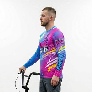 Maillot de cyclisme BMX personnalisé, vêtements de sport respirants de haute qualité, unisexe, séchage rapide, extensible, manches longues, 180g, toutes saisons - Product Image 6