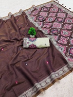 Saree Katun Ajrakh Dengan Motif Bunga Gaya Tradisional India Pakistan Pakaian Kasual Wanita Bebas Kerut