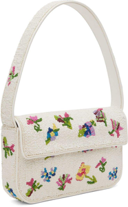 Sac à bandoulière artisanal personnalisable en perles crème, motif brodé, tendance, pour femme, style bohème chic, pochette de soirée MULTI - Product Image 2