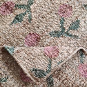 Alfombra y Tapete de Yute Hechos a Mano con Patrón Geométrico Tradicional |   Decoración para el Hogar de Fibra Natural - Product Image 1