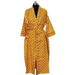 Verão desgaste longo sexy algodão quimono vestes Japanese Maxi Gown Algodão Kimono Vestido Mulheres Sleepwear Algodão Kimono