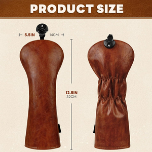 OEM Service <b>Golf</b> Head Cover Factory Direct Supplier High Quality Genuine Leather <b>Golf</b> Head Covers For Online Sale - Product Image 6