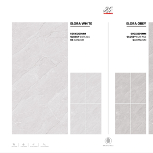 กระเบื้องพอร์ซเลนดีไซน์เนอร์ ขนาด 60x120 ซม. 600x1200 มม. 24x48 นิ้ว ผิวมันเงา รูปแบบขนาดใหญ่ ดีไซน์ทันสมัย สำหรับตกแต่งภายในหรูหรา - Product Image 1