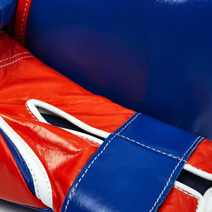 Premium Two-Tone Blue & Red Leather Boxing Gloves – Professional Training & Sparring Gloves - Product Image 5