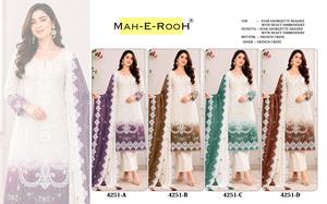 Presentando el traje pakistaní Star Georgette con relleno y bordados elaborados con lentejuelas y trabajo Khatli. Compre directamente del proveedor. - Product Image 6