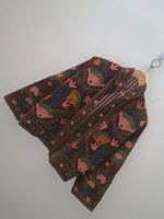 Blouson Bomber en Velours Marron Brodé Floral Suzani, Manteau Tendance Hiver avec Rembourrage en Coton, Design Taillé à la Main avec Col