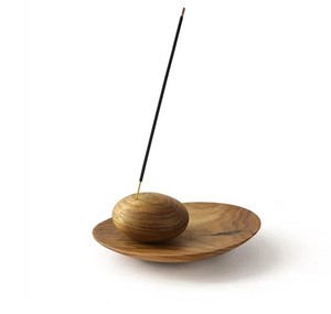 Bol à encens en bois fait main écologique avec cendrier pour salles de méditation, studios de yoga et cadeaux, décoration zen pour la maison - Product Image 1