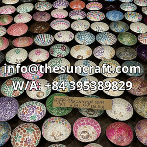 ชามมะพร้าวฝังมุกธรรมชาติลายฟลามิงโก ราคาโรงงาน ฮานอย เวียดนาม ขายส่ง - Product Image 5