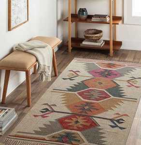 Hallway Carpet Custom Hand Woven Jute-Woolen Kilim <b>Rugs</b> for Living Room Bedroom & Study - Product Image 2