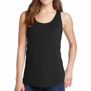 Women Green Scoop Neck Tank <b>Top</b> Knitted 100% Cotton Breathable Eco-Friendly Casual Solid Color Long Front Logo - Product Image 4
