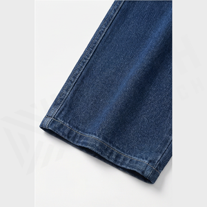 Pantalon en jean ample pour homme, taille haute, coupe décontractée, en coton, style automne, couleur unie, bleu - Product Image 6