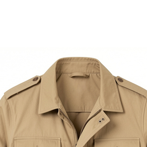 <b>Men's</b> Khaki Safari <b>Jacket</b> Embroidered Summer Multi-Pocket Front Lightweight Casual <b>Utility</b> Coat Outdoor Travel Field - Product Image 2