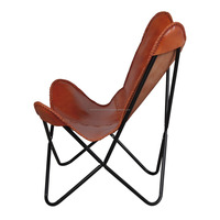 Chaise papillon pliable classique avec base métallique robuste et assise confortable en toile pour une utilisation contemporaine à la maison, dans la chambre et l'appartement