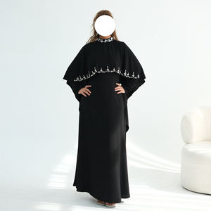 Vente en gros Nouvelle Abaya Ramadan Aïd Dubaï en Viscose Ornée de Luxe, Robe Longue Cape, Capelette Arabe, Robe de Mariage, Robe Musulmane pour Femme - Product Image 4
