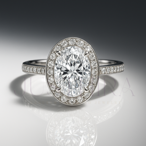 High Quality 925 Silver VVS Moissanite Diamond <b>Ring</b> with Oval Cut and White Gold Overlay for Womens Wedding Engagement <b>Ring</b> - Product Image 1