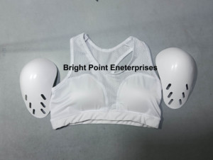 Soutien-gorge de sport pour femme avec coque rigide amovible, protection de la poitrine, dos nageur, maille respirante, pour fitness et combat, logo personnalisé - Product Image 1