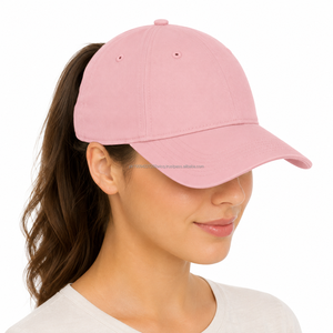 Custom Embroidered <b>Women</b> 6 Panel <b>Baseball</b> Cap Polyester Cotton Adjustable Casual Sports <b>Hat</b> OEM ODM Wholesale With Ponytail - Product Image 1