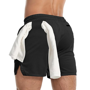 Men's Navy Blue Spandex/Polyester Cargo Bermuda Shorts with Drawstring Waist Casual Solid <b>Mid</b> Rise Breathable Woven Fabric Gym - Product Image 4