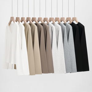 Prix fabricant – Haut court sexy à manches longues et col en V, couleur unie, coupe ajustée pour femme, idéal automne-hiver - Product Image 4