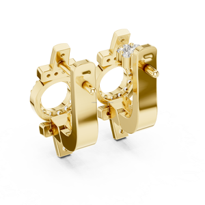 Lujo 925 Plata de ley y oro Lovely Mossanite & Diamond Contraste Humedad Pendientes - Product Image 5