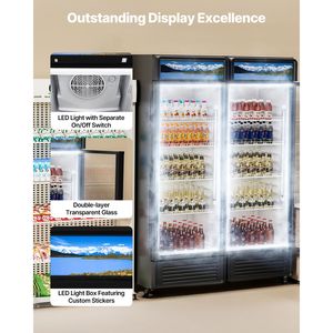 Commercial 13.3 CU.FT Glass Door Display Refrigerator Cooler Beverage Merchandiser <b>Freezer</b> - Product Image 5