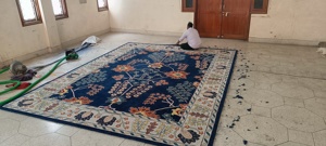 Tapis de prière floral classique de luxe, sur mesure, en laine/soie, tufté à la main, à poils plats, épais et de grande taille, résistant aux taches, pour la maison - Product Image 3