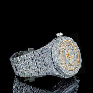 Montre de luxe à cadran rond en acier inoxydable avec lunette en moissanite mécanique et verre saphir - Cadeau unisexe moderne et élégant - Product Image 2