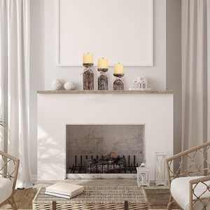 Rustic Distressed Wooden Pillar Candle <b>Holder</b> Set Farmhouse Decorative Candle Stand Home Table Centerpiece - Product Image 3