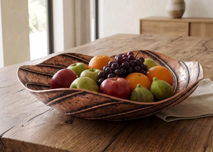 Corbeille à fruits en cuivre, plat de service décoratif en métal ondulé, plateau de présentation pour îlot de cuisine, comptoir, décoration de table rustique pour la maison - Product Image 4