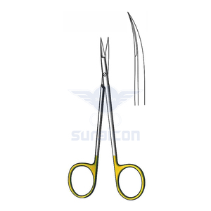 Knapp Scissors <b>12</b> cm (4-3/4 Inch) Curved Sharp TC Gold Tungsten Carbide Surgical Scissors Stainless Steel Precision Operating - Product Image 1
