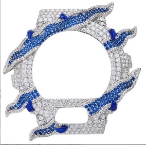 Meilleures ventes Lunette de montre en Moissanite VVS1 colorée, Bijoux Hip Hop en laiton sertis de Moissanite, passe le test du diamant - Product Image 1
