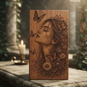 Urna Funeraria de Madera de Nogal Personalizada, Caja Conmemorativa para Cenizas, Recipiente con Grabado de Mariposas y Flores para Guardar Recuerdos de Bebés, Mascotas y Adultos - Product Image 4