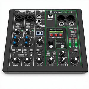 Transmisor y Receptor de Audio de 6 Canales Runningman Mackie ProFX6v3+ con Preamplificadores de Micrófono USB Onyx y Motor de Efectos GigFX - Product Image 1