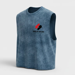 Logo Custom Plus Size Breathable Sporty Gym Fitness Workout Athletic Running Training Muscle Cotton <b>Stringer</b> Crop <b>Vest</b> Tank Top - Product Image 4