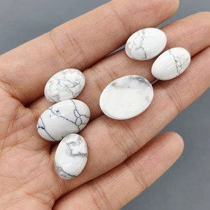 Pierre précieuse cabochon en howlite naturelle en gros, ovale/ronde/en forme de goutte, pour la fabrication de bijoux DIY - Product Image 3