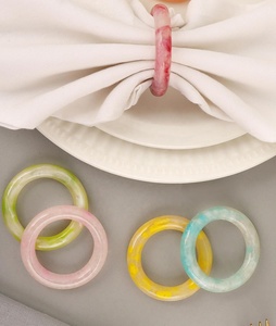 Colorful Resin Napkin <b>Rings</b> Set Morden Luxury Table Decor Party Accessory Durable Eco-Friendly 4.5cm Width Customizable - Product Image 3