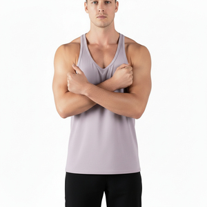 <b>Mens</b> Gym <b>Singlet</b> Sleeveless Tank Top Breathable Quick Dry Fitness Workout Vest Bodybuilding Training Shirt Loose Fit Sportswear - Product Image 4
