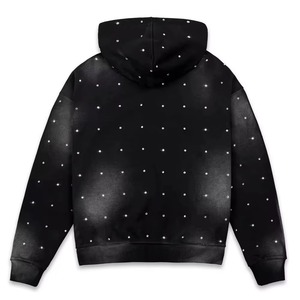 Stars Rhinestone Acid Wash Hoodie – Vintage Bling Pullover Sweatshirt for Women Men Unisex <b>Crystal</b> Streetwear Trendy <b>Top</b> - Product Image 2
