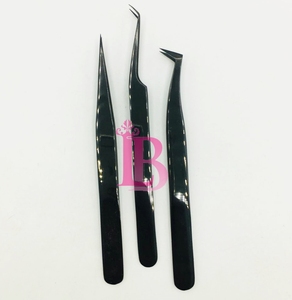 Hand Testing Eyelash Tweezers Customize Black Plasma Color Stainless Steel Sustainable Tweezers Hot Sale Eyelash Tools - Product Image 4
