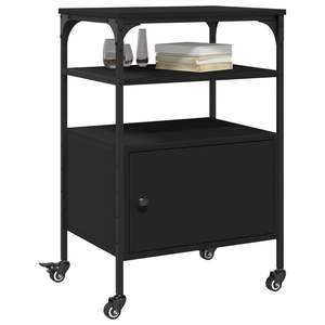 Soporte para Impresora de Madera Sintética de 3 Niveles, 19.7"x15.7"x29.9", Carro de Almacenamiento Negro - Product Image 5