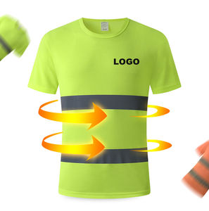 Camiseta Polo de Trabajo de Manga Corta para Hombre, ANSI Clase 1, Impermeable, de Poliéster, Alta Visibilidad, Reflectante, con Luz LED Intermitente - Product Image 5