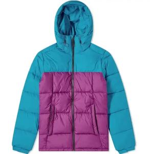 Men Fashion Color Block Puffer Hoodie <b>Jackets</b> - Product Image 2