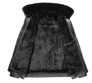 Chaqueta de Cuero Impermeable para Hombre, Talla Grande, Estilo Casual de Otoño, con Cuello Alto, Diseño Simple - Product Image 4