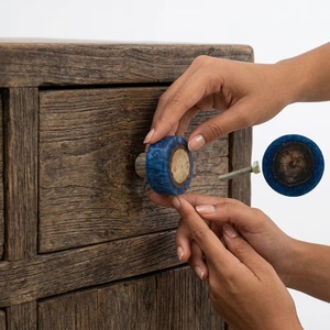 Perillas Modernas Redondas para Muebles de Madera, Acabado en Resina Azul, Duraderas, Ecológicas, Multifuncionales, para Cajones de Cocina - Product Image 2