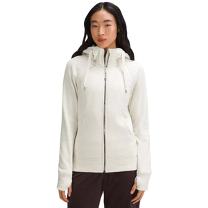 Sudadera con capucha para mujer, con cremallera completa, color liso, forro polar de algodón, transpirable, corte regular, para otoño - Product Image 1