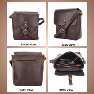 Handmade full grain leather messenger bag classic satchel laptop <b>crossbag</b> - Product Image 2