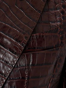 Veste en cuir véritable effet croco pour femme, acheter en ligne en Australie, veste tendance et élégante en cuir de buffle italien pour femme - Product Image 5